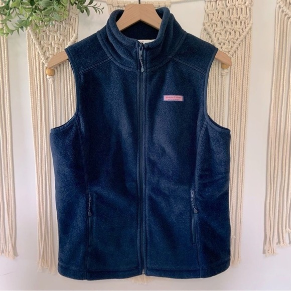 Vineyard Vines Jackets & Blazers - VINEYARD VINES Women's Navy Blue Fleece Vest Size Small